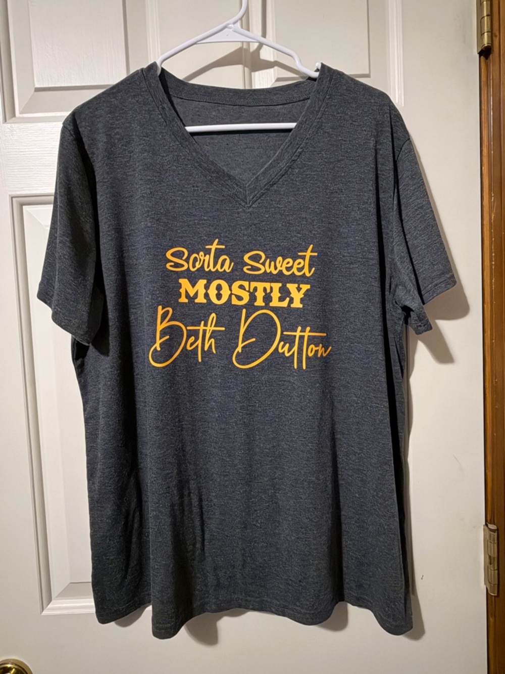 Funny V-Neck T-Shirt 'Sorta Sweet Mostly Beth Dutton' Graphic 2XL
